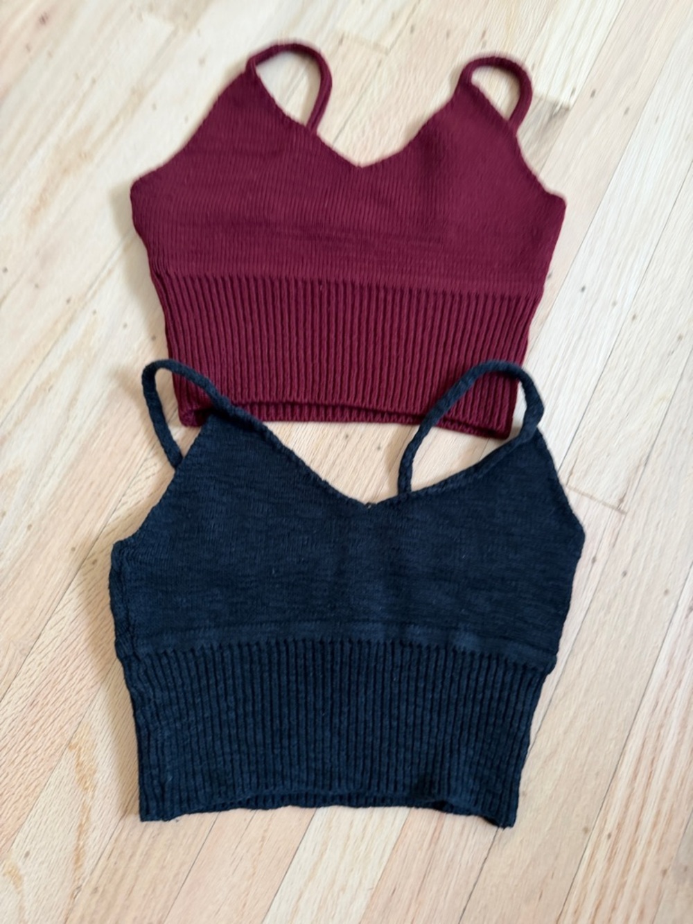Debut Cropped Tank Knit Top Bundle Size XS Red Black Neutral Casual Lightweight